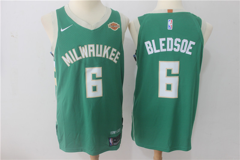 Men Milwaukee Bucks #6 Bledsoe Green Game Nike NBA Jerseys